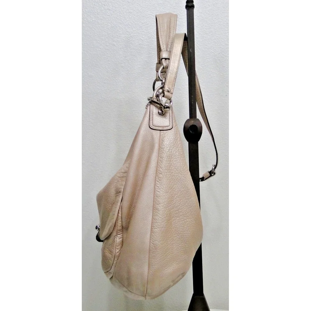 Vintage Coach Kristin Champagne/Pearl Leather Hobo Shoulder bag Purse